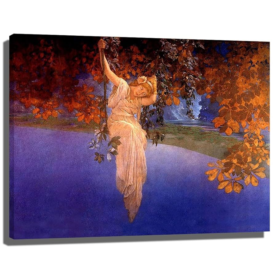Amazon.com: Girl on a Swing by Maxfield Parrish Print Poster
